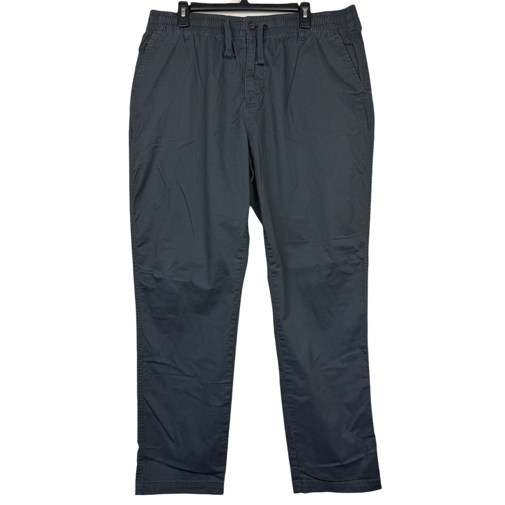 Line‎ of Trade Off-Duty Pants Mens 2XL 32" Cotton Stretch Drawstring Twill Gray